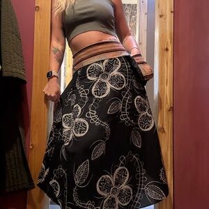 Floral Black and White Women's Skirt